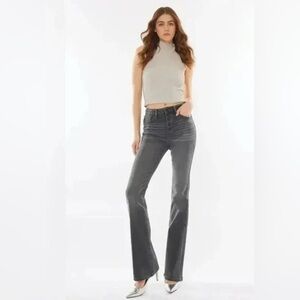 KanCan High Rise Button Fly Bootcut Jeans, Size 7/27, 32”